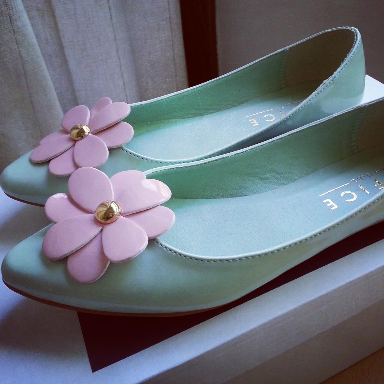 pastel pink flats