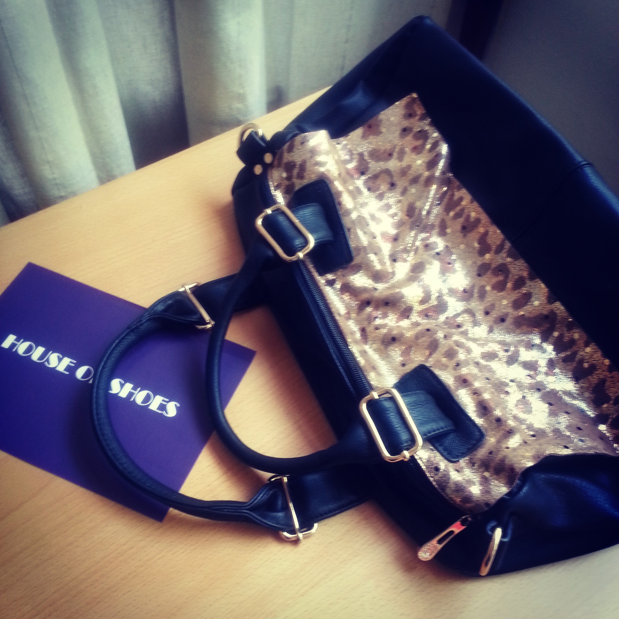 Bowling Bag In Black With Leopard Detail on Luulla