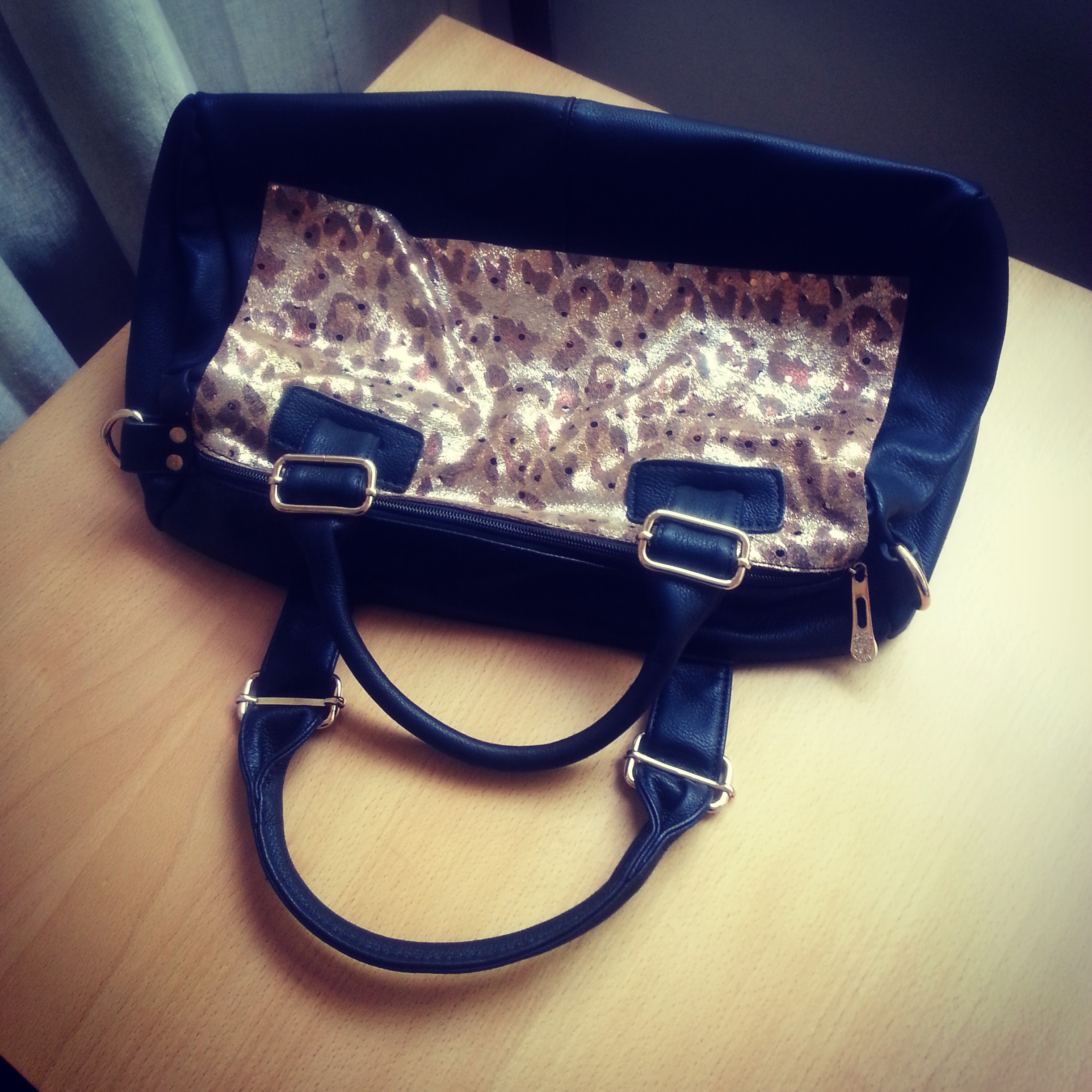 Bowling Bag In Black With Leopard Detail on Luulla