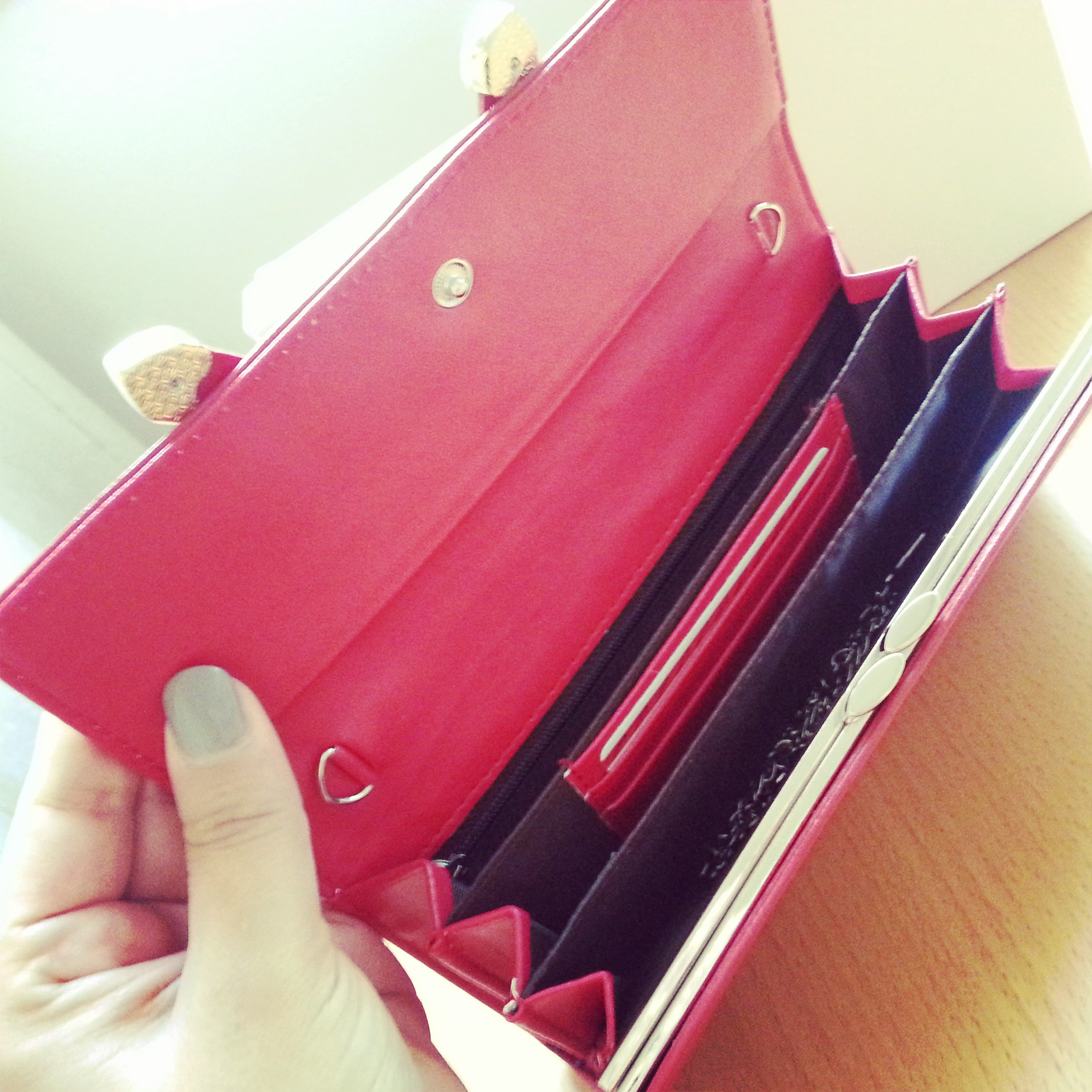 Women Wallet Purse Cute Red Leather Wallet With Bow on Luulla